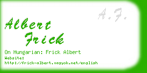 albert frick business card